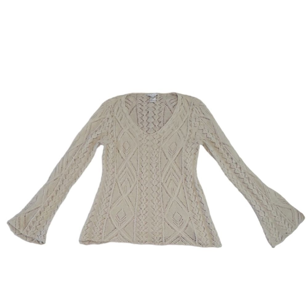 EC CABI ACRYLIC MOHAIR BLENDED OPEN WEAVE SWEATER SZ. M